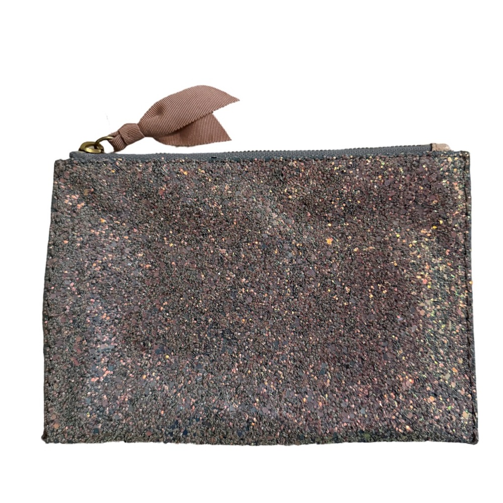 J. Crew Glitter Zipper Pouch